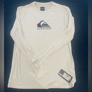 NWT Medium Quicksilver White Long Sleeve Athletic Shirt